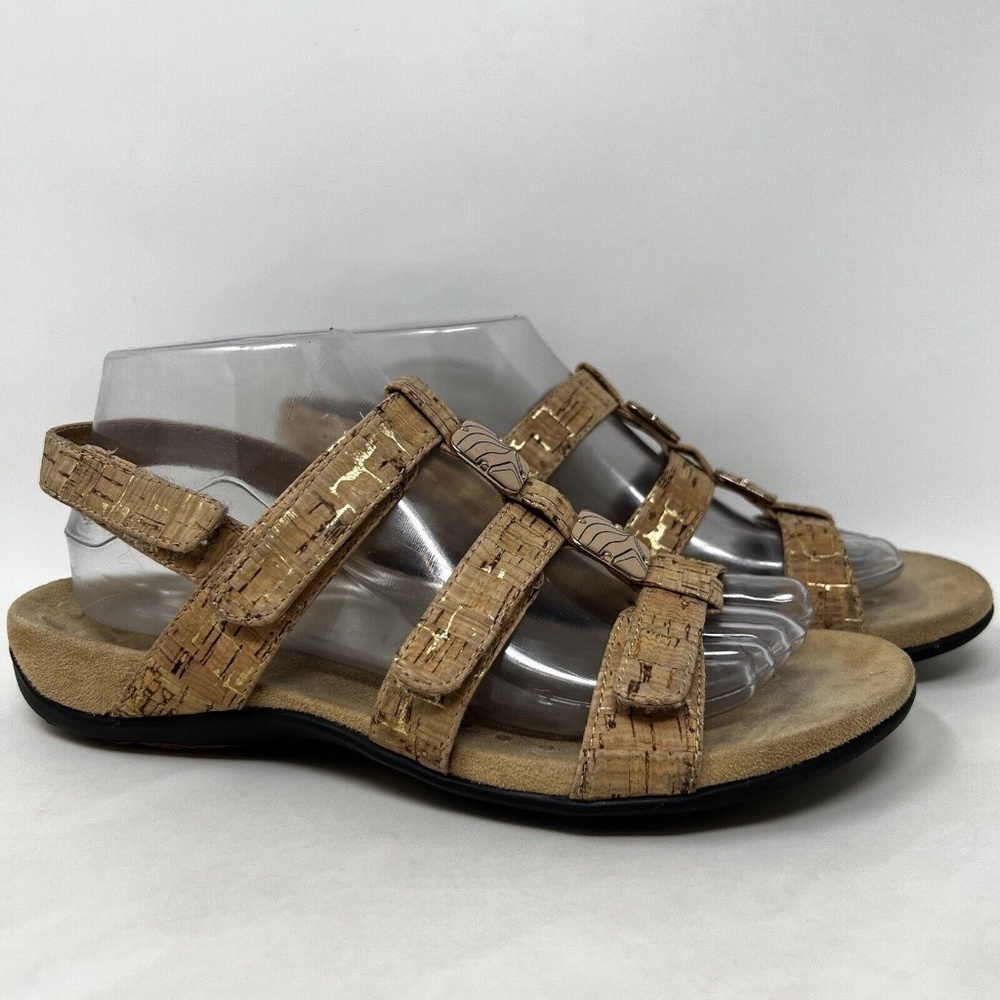 Vionic Amber Sandals Womens size 8 Tan Cork Orthaheel Technology Slingback
